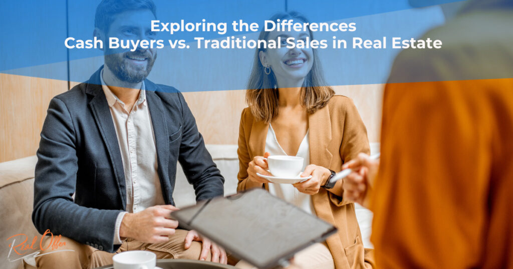Scale comparing cash buyers to traditional sales in real estate